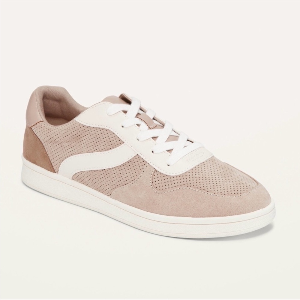 Old Navy Women’s Sneakers Size 6 | Pale Pink Cream White Tennis Casual Shoes